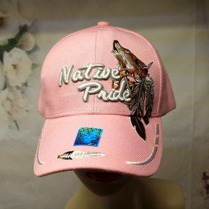 Native Pride Hat Wolf Spirit Animal & Dreamcatcher Heavily Embroidered NWT